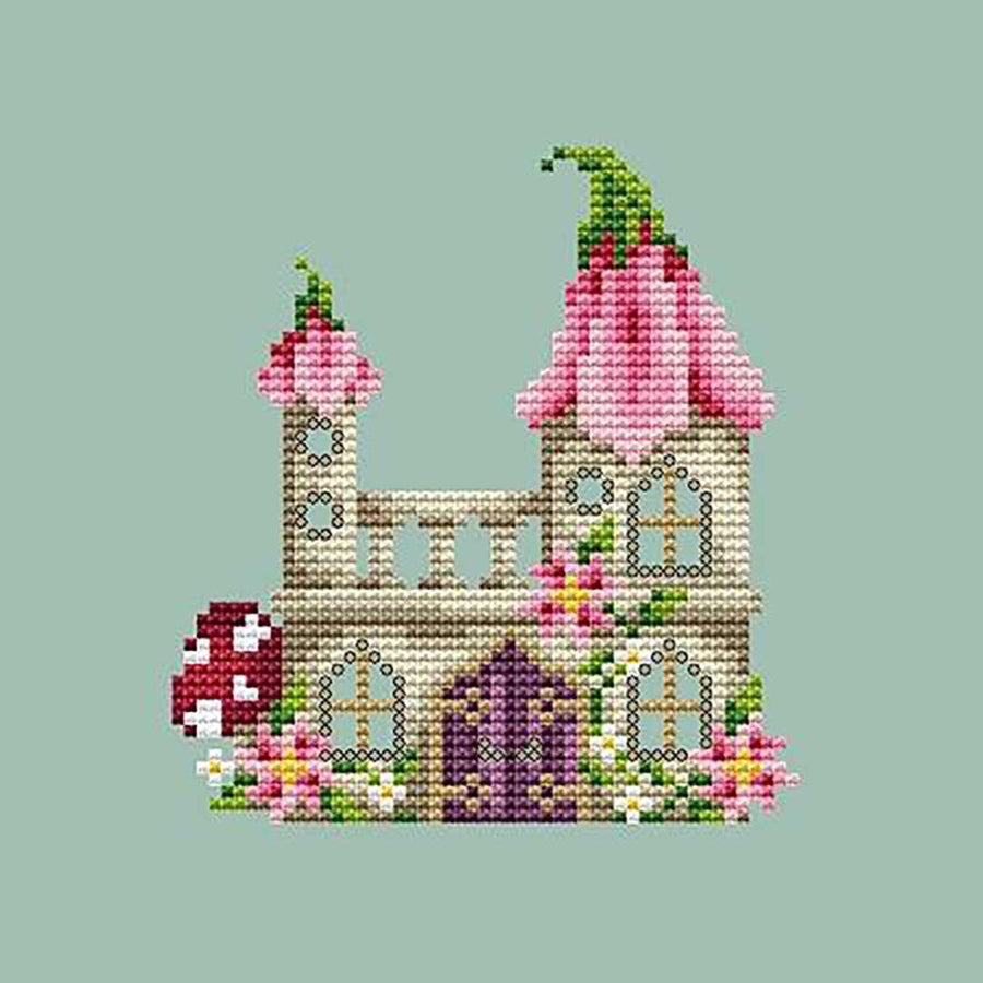 A stitched preview of the counted cross stitch pattern Fairy Castle by Shannon Christine Designs