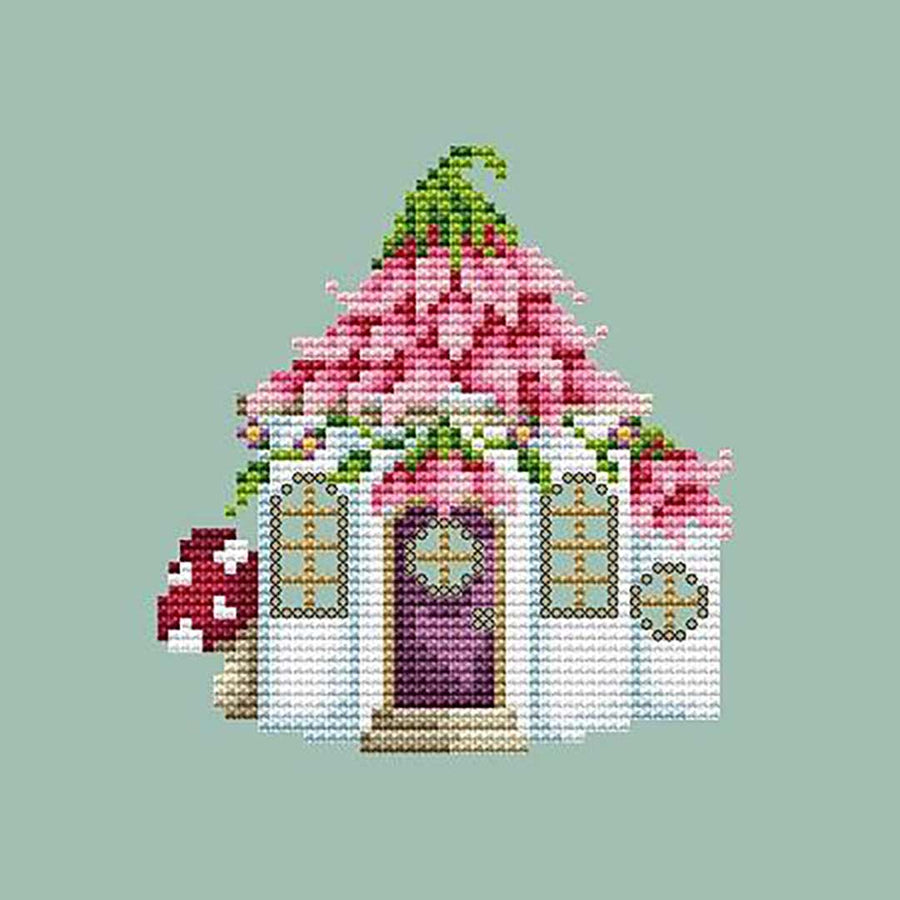 A stitched preview of the counted cross stitch pattern Fairy House by Shannon Christine Designs