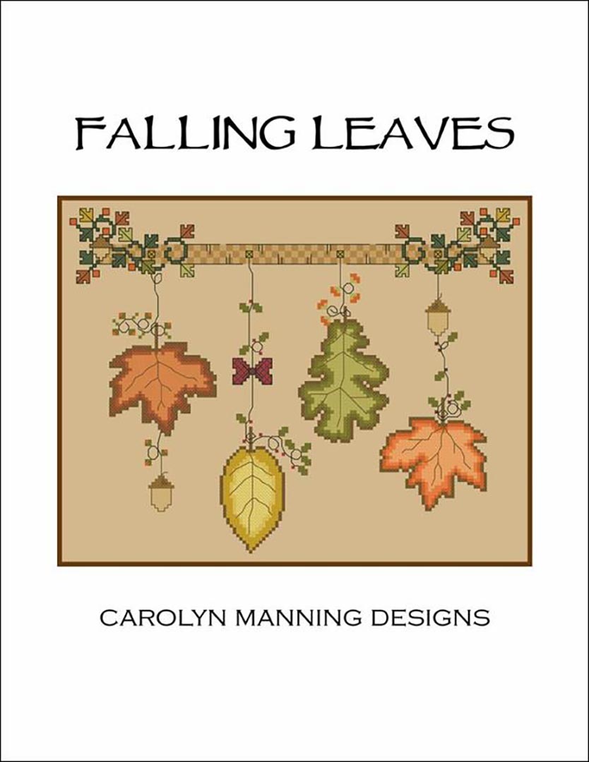 A stitched preview of the counted cross stitch pattern Falling Leaves by Carolyn Manning Designs