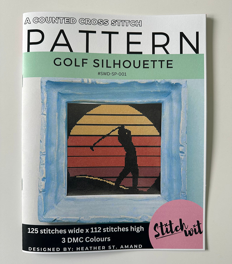 Golf Silhouette: Counted Cross Stitch Pattern