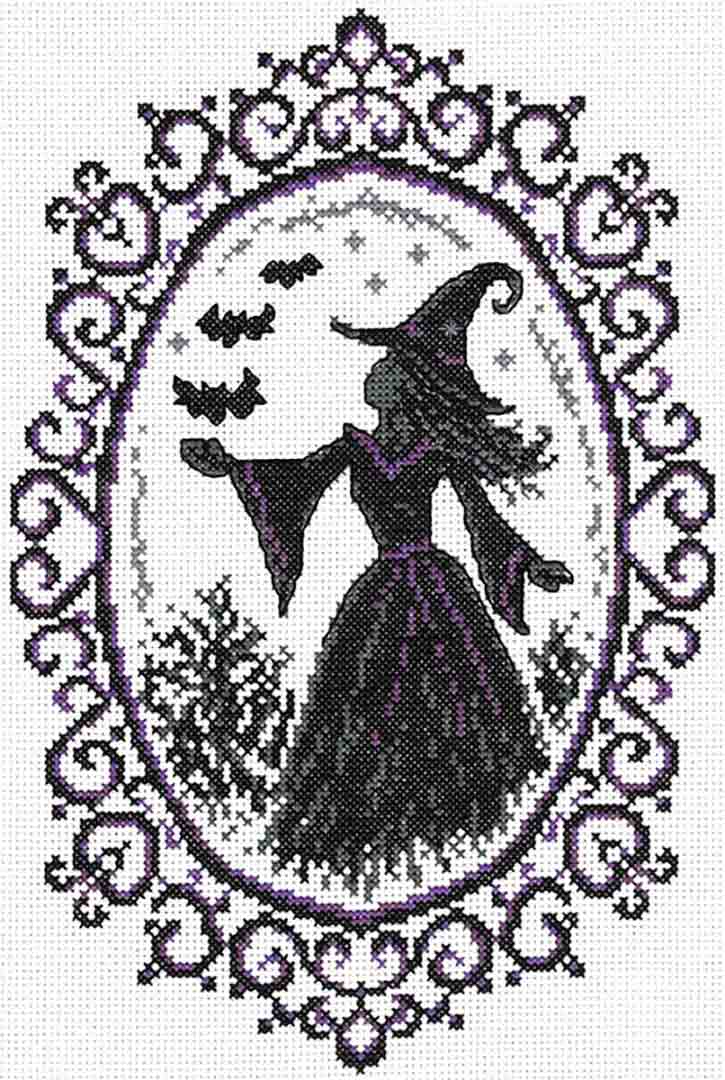 A stitched preview of the counted cross stitch pattern Gothic Mirror by Ursula Michael