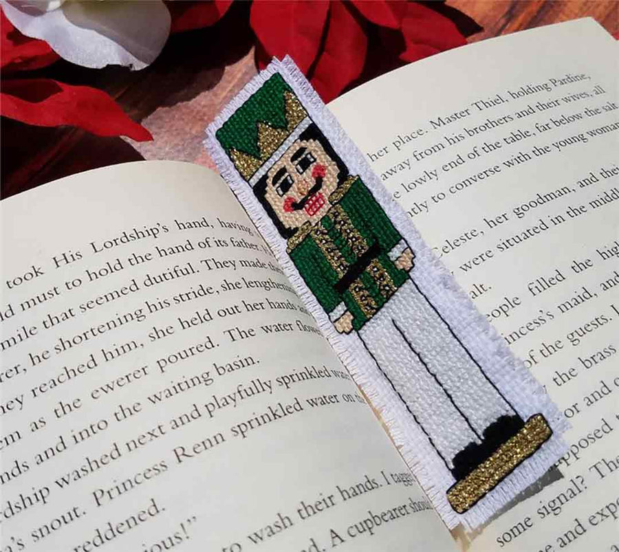 A stitched preview of the counted cross stitch pattern Green Nutcracker by KEB Studio Creations