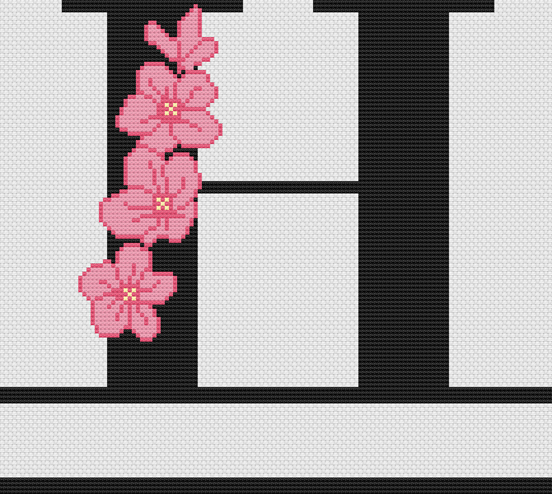 Floral Monograms: Counted Cross Stitch Pattern