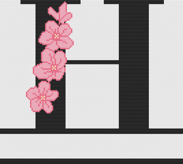 Floral Monograms: Counted Cross Stitch Pattern