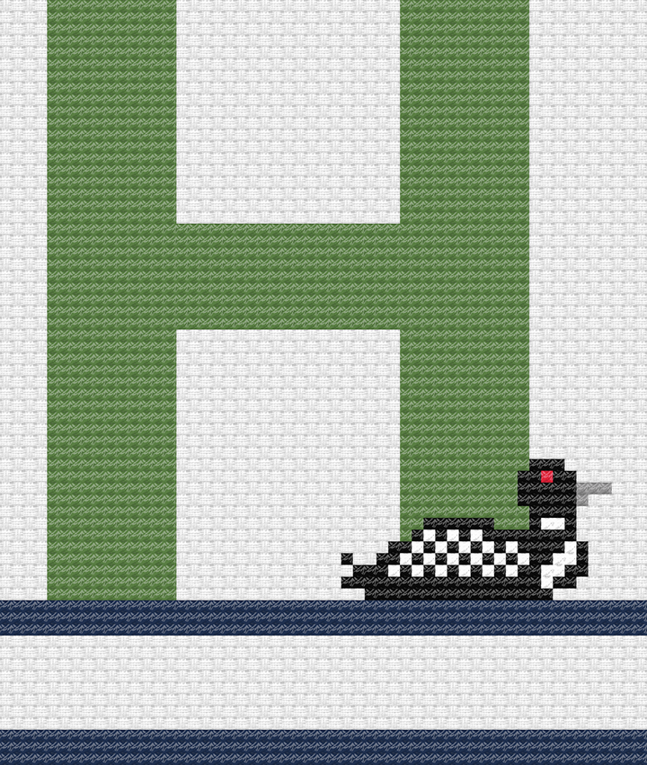 Loon Monograms: Counted Cross Stitch Pattern