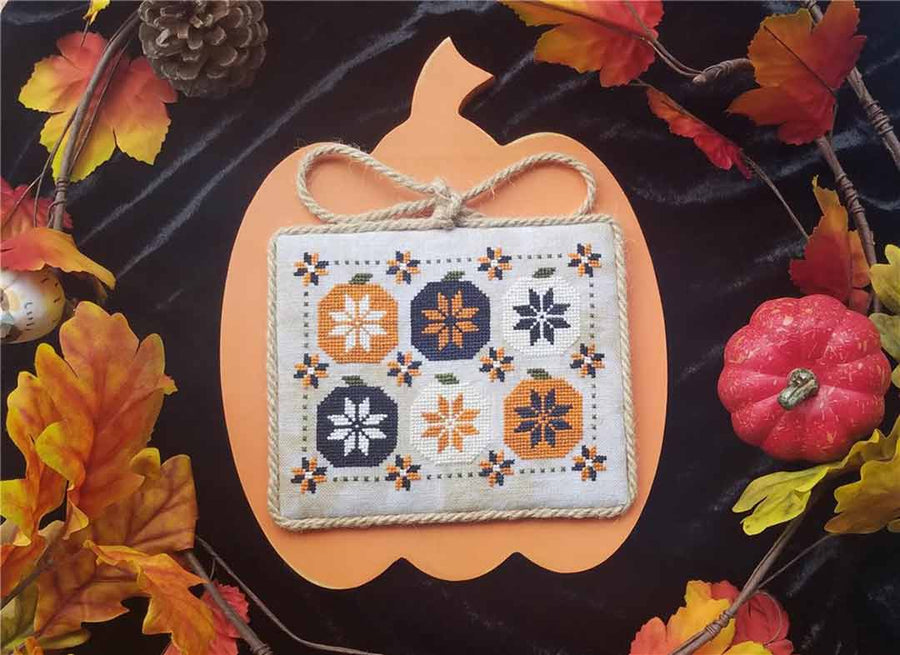 A stitched preview of the counted cross stitch pattern Halloween Pumpkin Patch by Keb Studio Creations