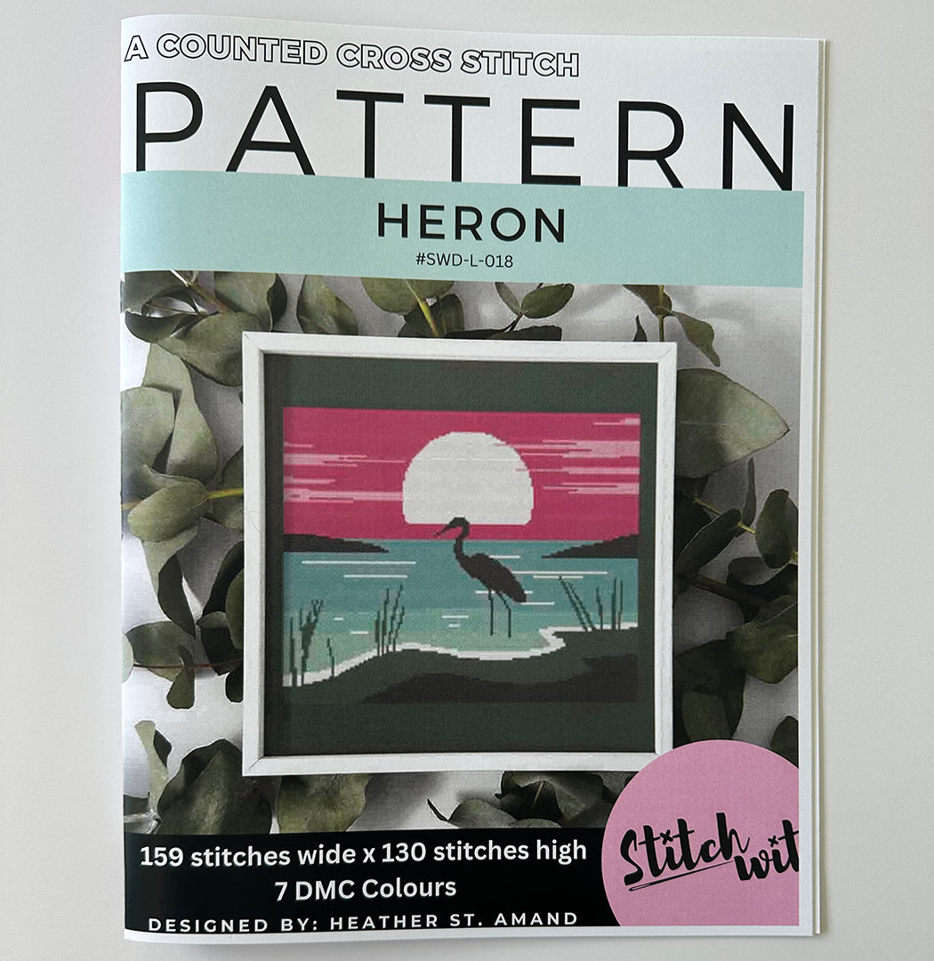 Heron: Counted Cross Stitch Pattern and Kit