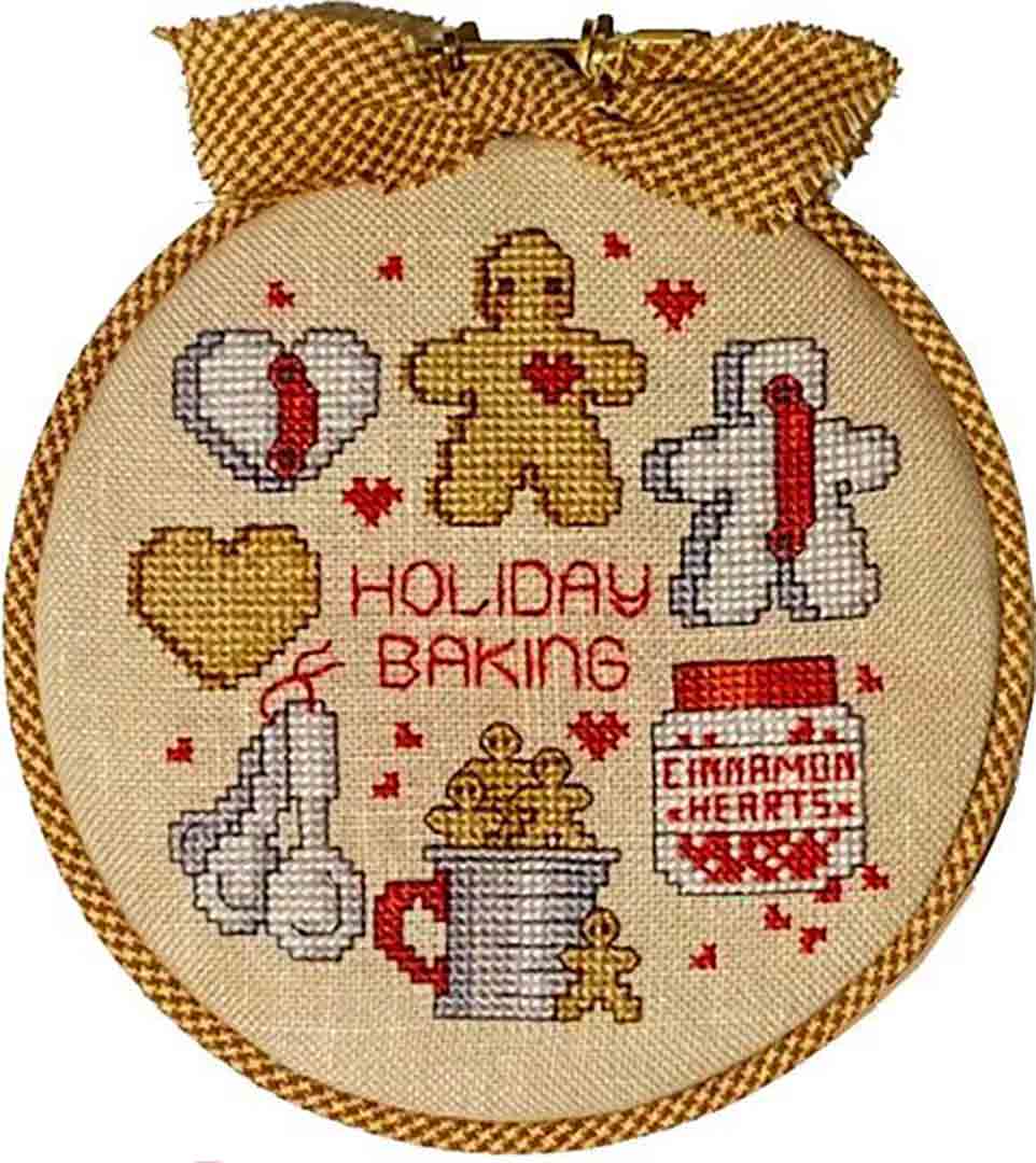 A stitched preview of the counted cross stitch pattern Holiday Baking by Sue Hillis