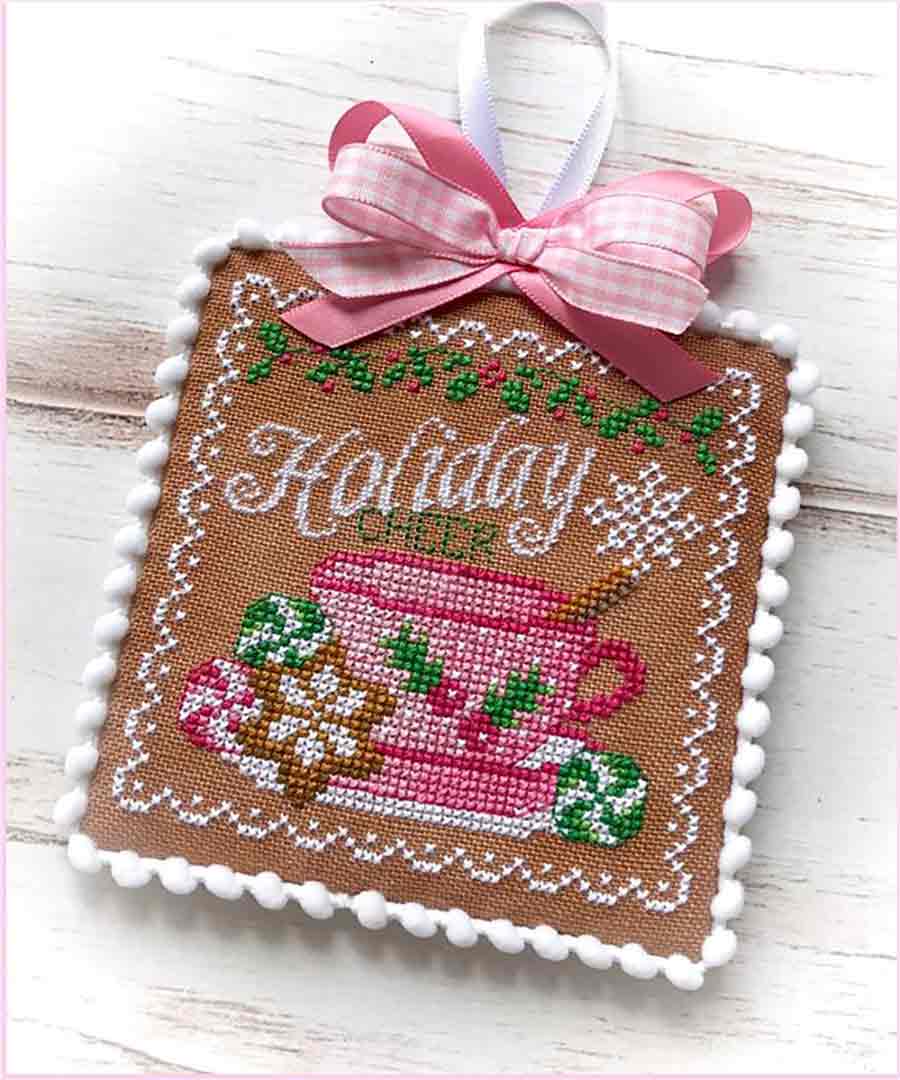 A stitched preview of the counted cross stitch pattern Holiday Cheer by Sugar Stitches Design