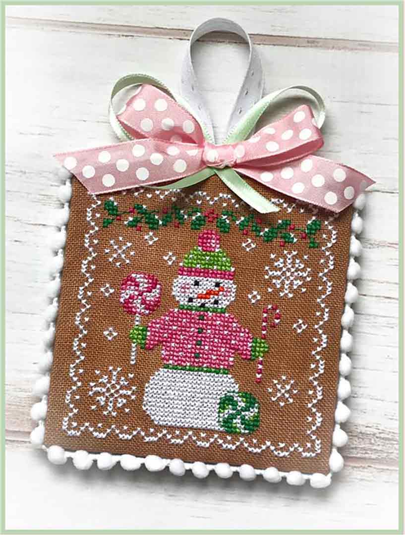 A stitched preview of the counted cross stitch pattern Holiday Frost by Sugar Stitches Design