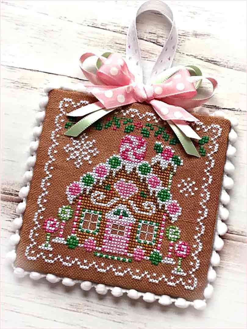 A stitched preview of the counted cross stitch pattern Holiday Gingerbread by Sugar Stitches Design