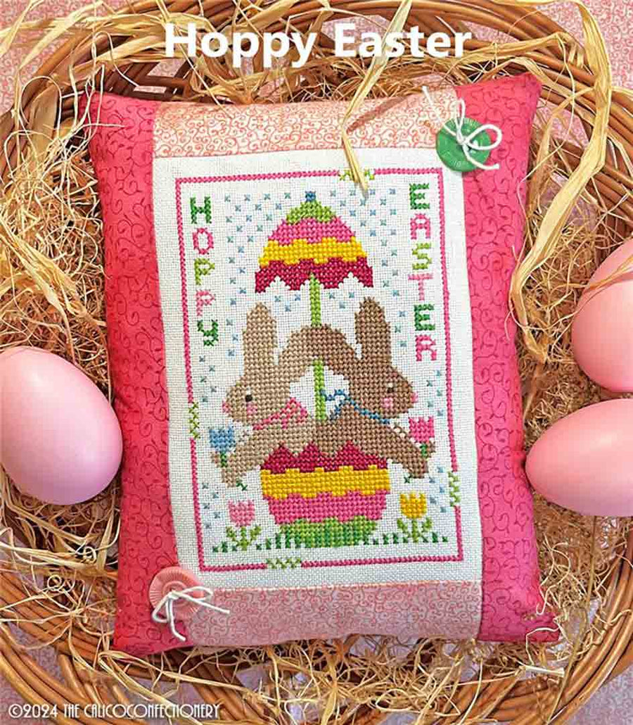 A stitched preview of the counted cross stitch pattern Hoppy Easter by The Calico Confectionery