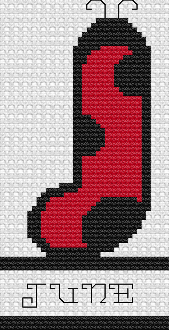 J is for June: Free Printable Counted Cross Stitch Pattern