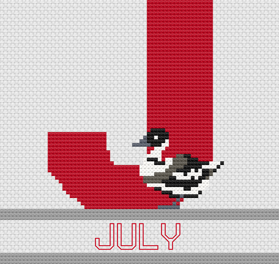 J is for July: Free Printable Counted Cross Stitch Pattern
