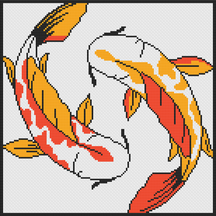 Koi: Counted Cross Stitch Pattern and Kit