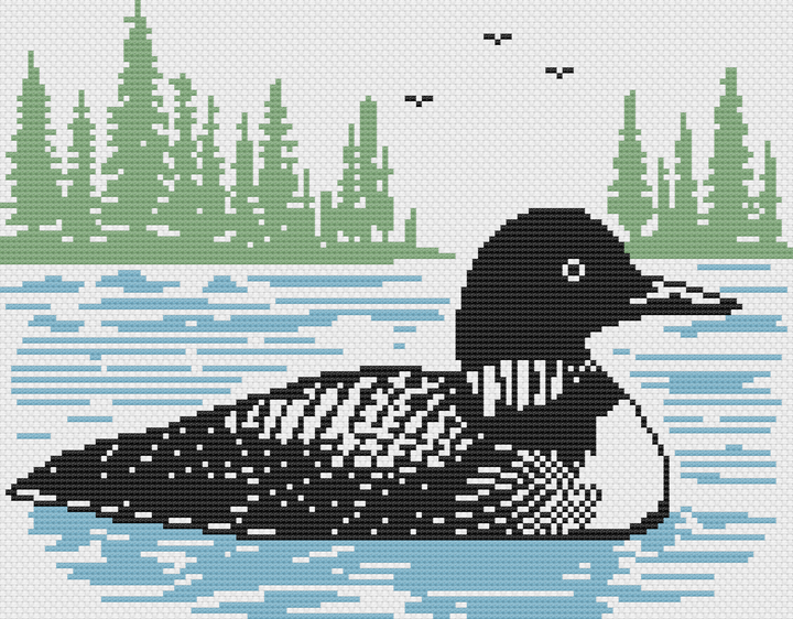 Loon: Counted Cross Stitch Pattern and Kit