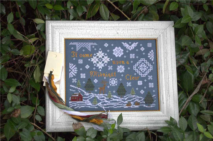 A stitched preview of the counted cross stitch pattern Midnight Clear by Jan Hicks Creates