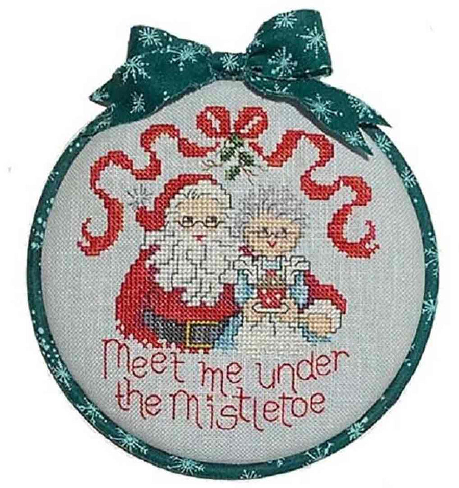 A stitched preview of the counted cross stitch pattern Mistletoe by Sue Hillis
