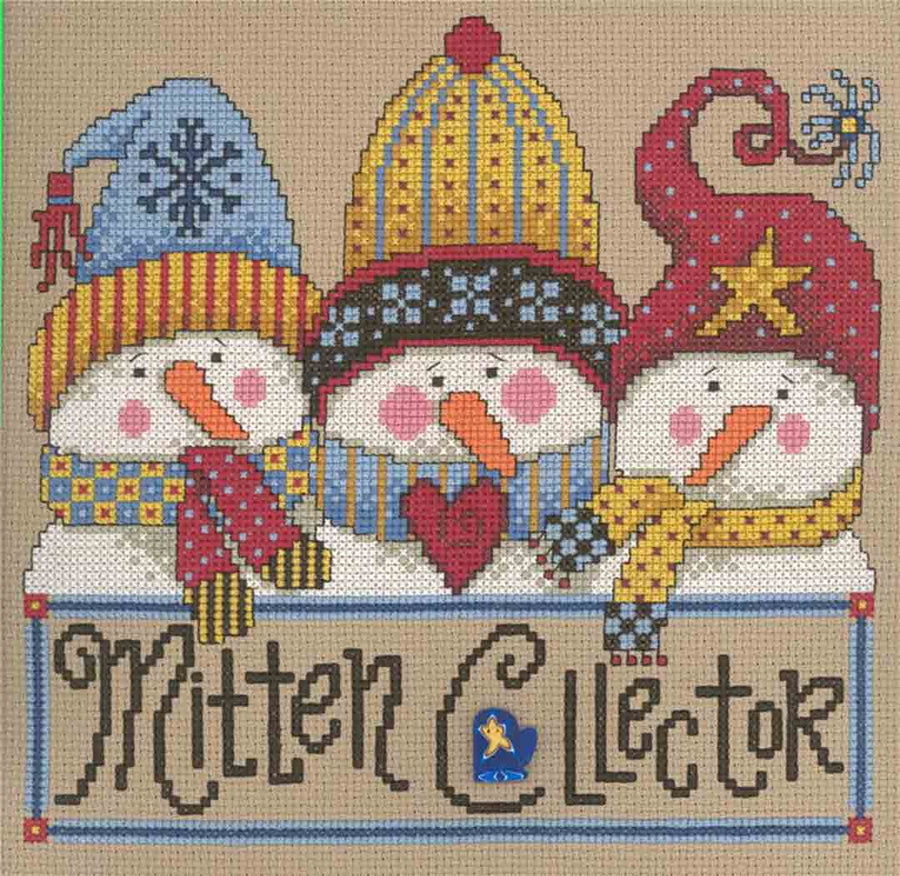  stitched preview of the counted cross stitch pattern Mitten Collector by Diane Arthurs