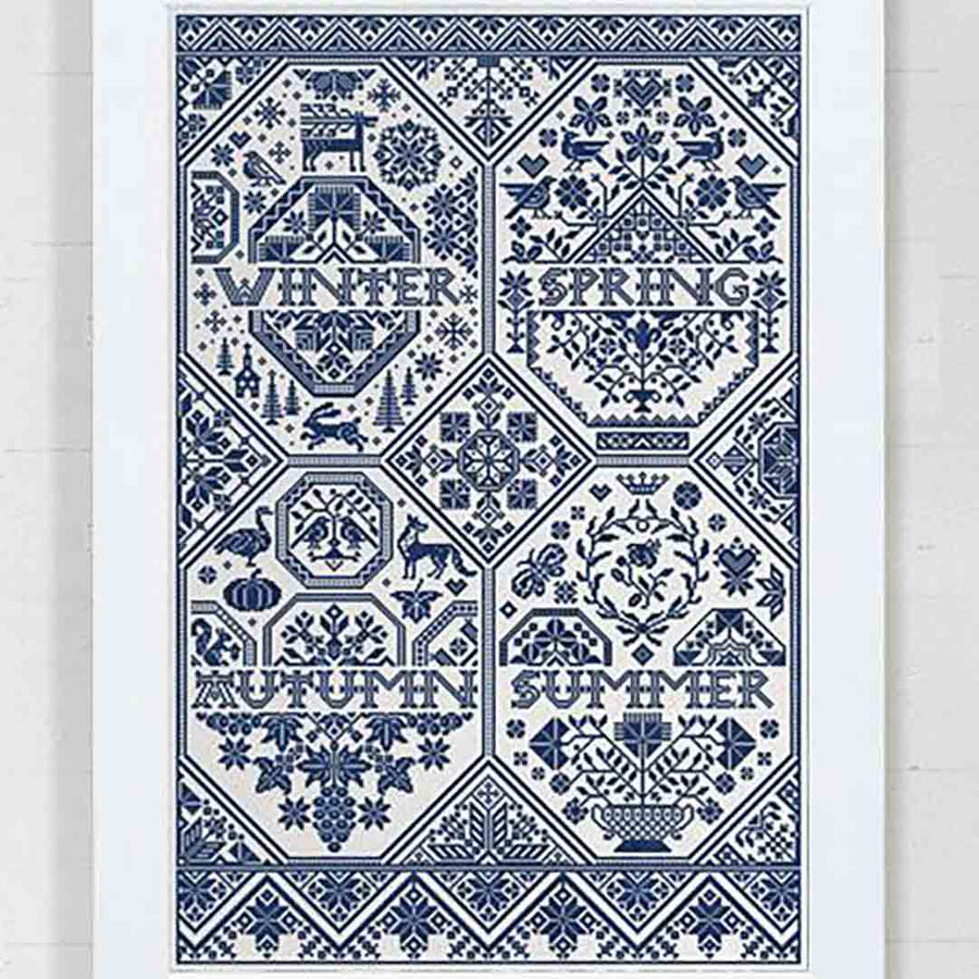 A stitched preview of the counted cross stitch pattern Modern Folk Embroidery SAL 2018 by Modern Folk Embroidery