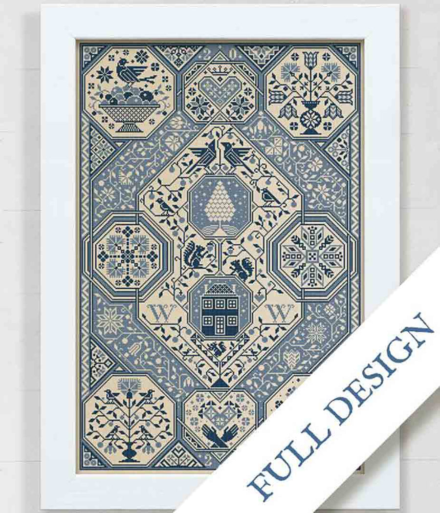 A stitched preview of the counted cross stitch pattern Modern Folk Embroidery SAL 2021 by Modern Folk Embroidery