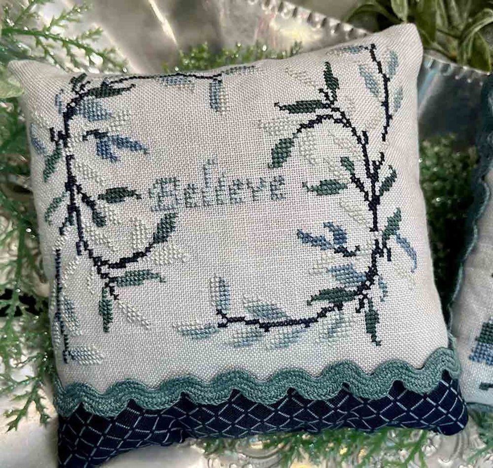 A stitched preview of the counted cross stitch pattern Peaceful Christmas Smalls by Jan Hicks Creates