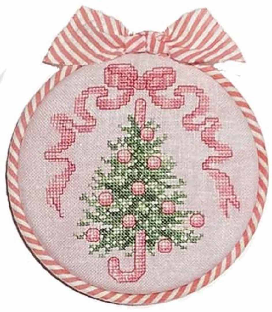 A stitched preview of the counted cross stitch pattern Peppermint Christmas by Sue Hillis