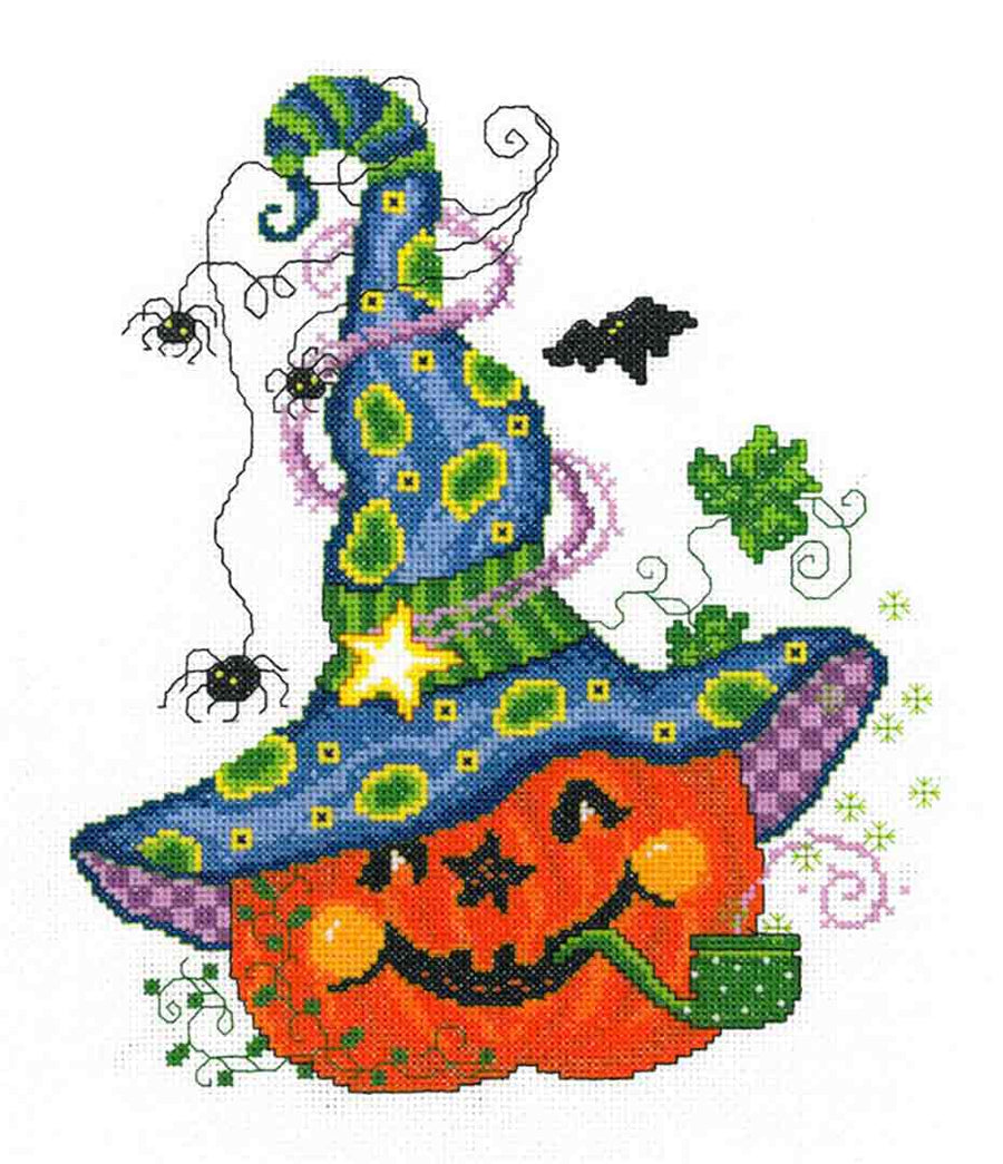 A stitched preview of the counted cross stitch pattern Peter Pumpkin by Ursula Michael