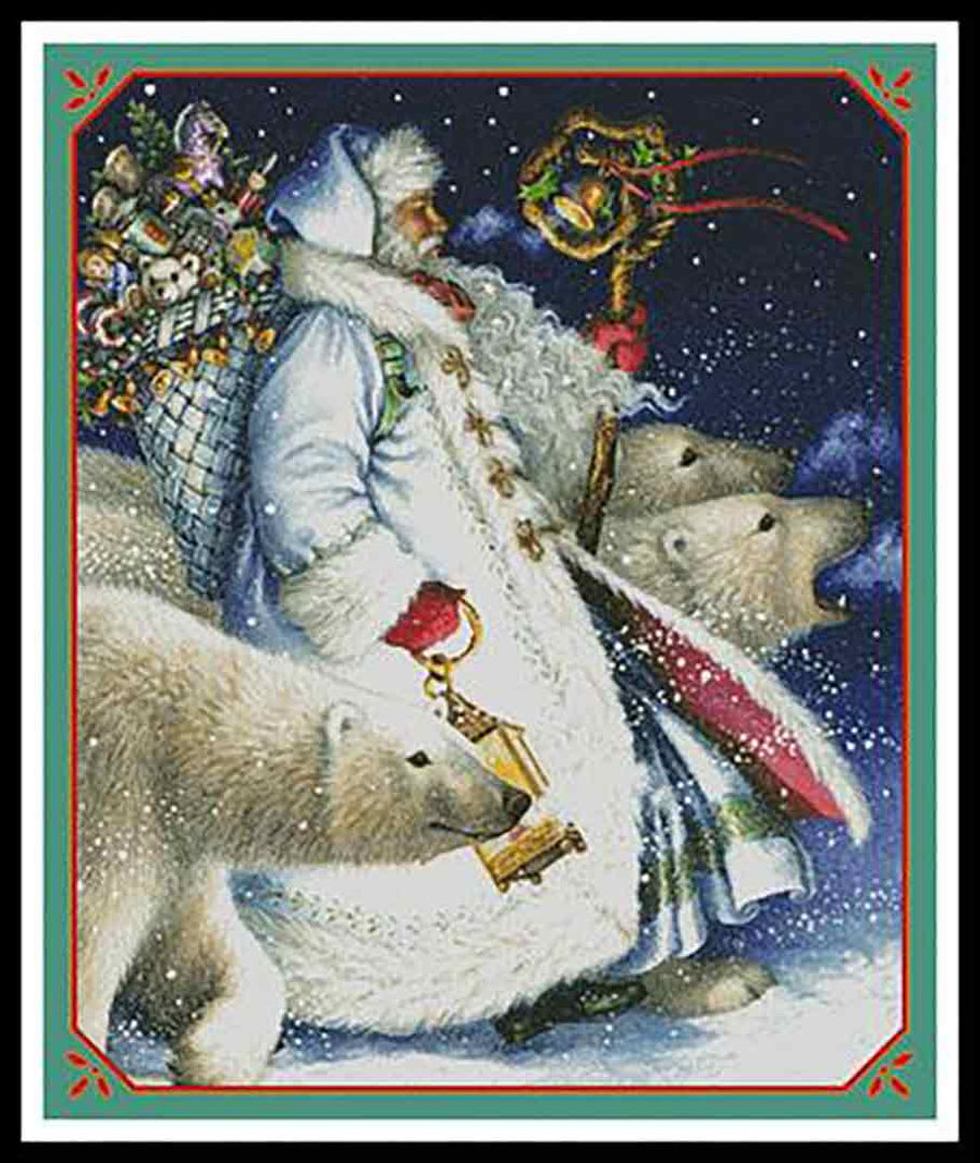 A stitched preview of the counted cross stitch pattern Polar Magic by Artecy Cross Stitch