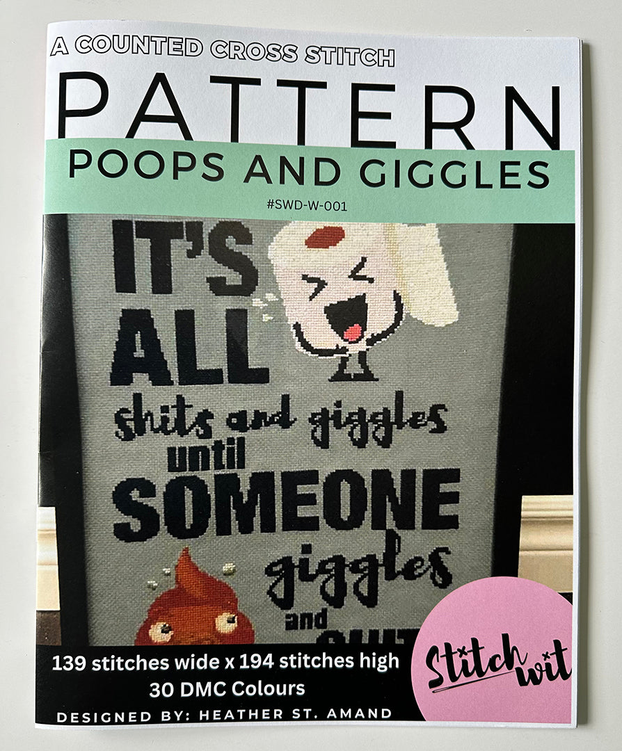 Poops and Giggles: A Counted Cross Stitch Pattern and Kit