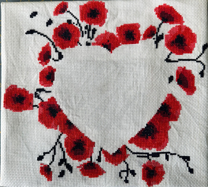 Poppy Love: Counted Cross Stitch Pattern and Kit