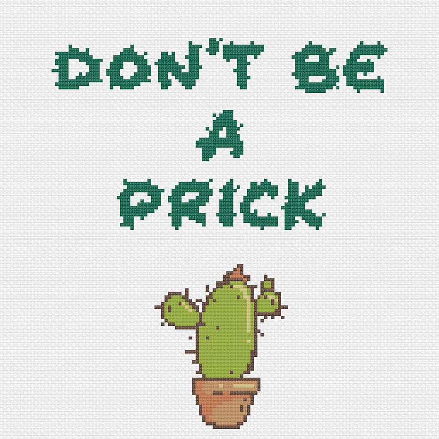 Image of stitched preview of "Prick" a free counted cross stitch pattern by Stitch Wit
