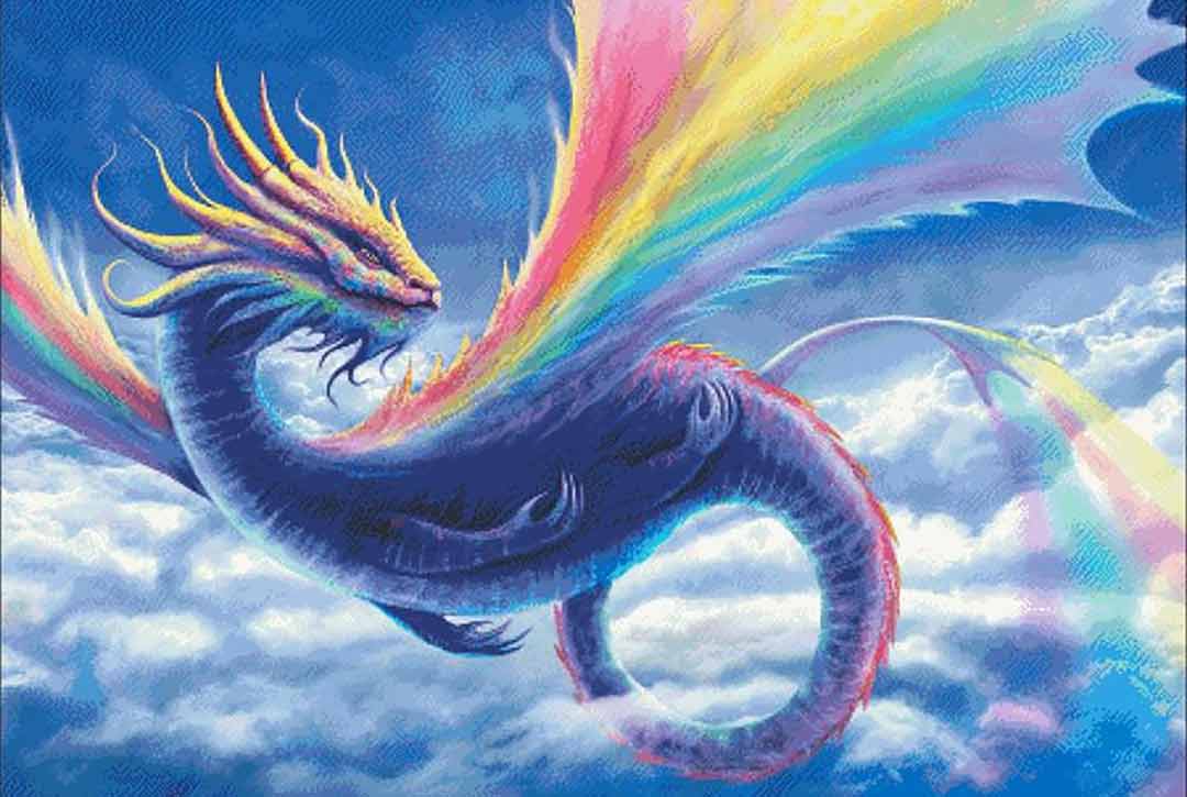 Rainbow Dragon by Charting Creations