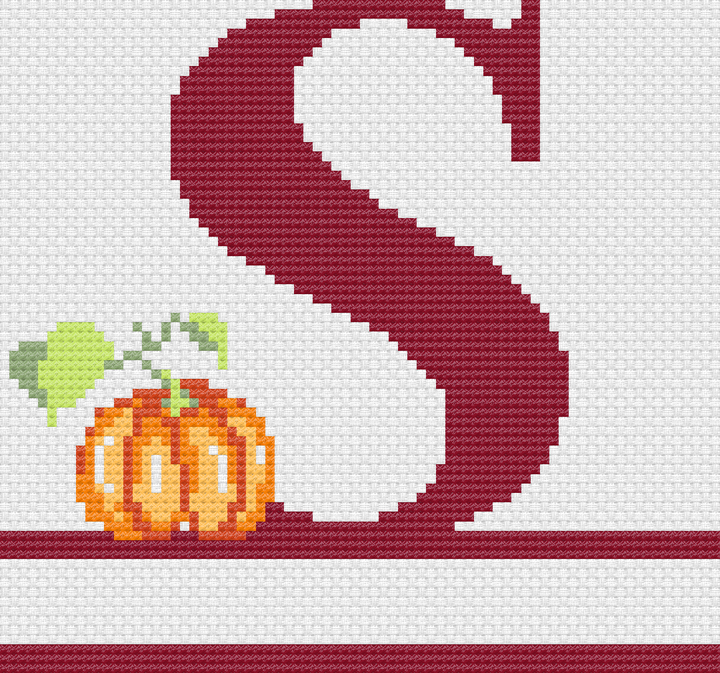 Pumpkin Monograms: Counted Cross Stitch Pattern