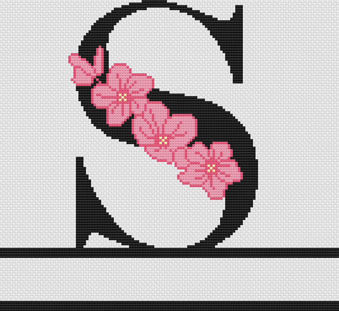 Floral Monograms: Counted Cross Stitch Pattern