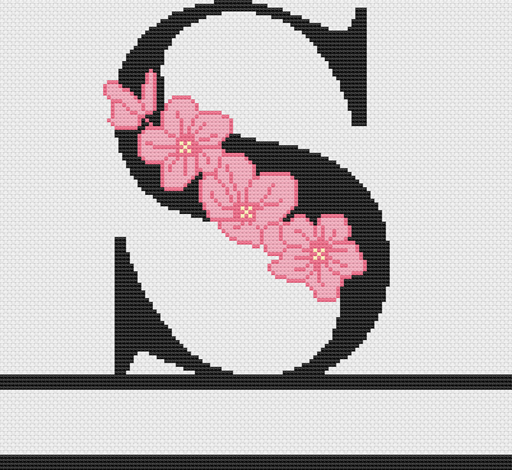 Floral Monograms: Counted Cross Stitch Pattern