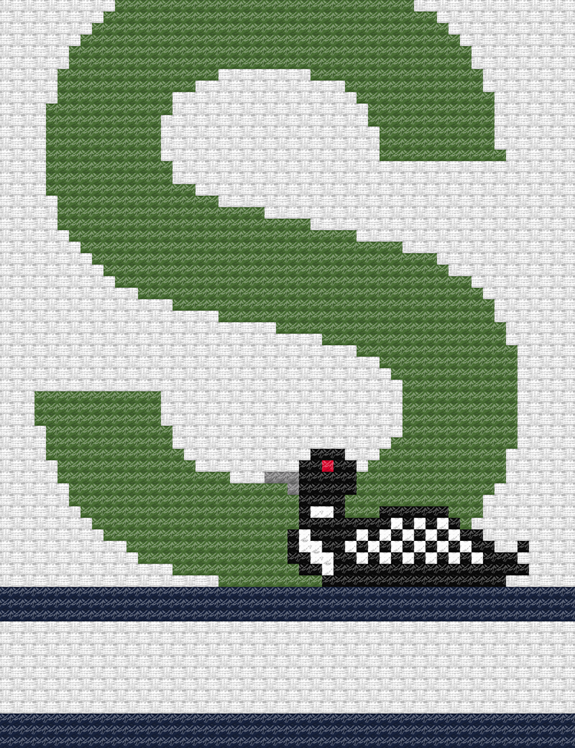 Loon Monograms: Counted Cross Stitch Pattern