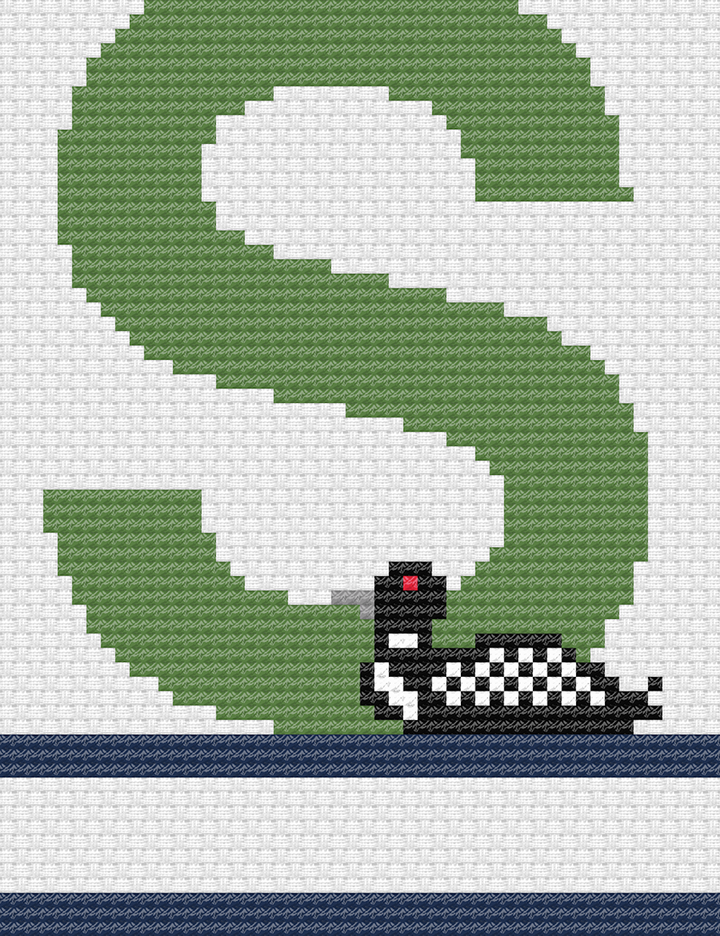 Loon Monograms: Counted Cross Stitch Pattern