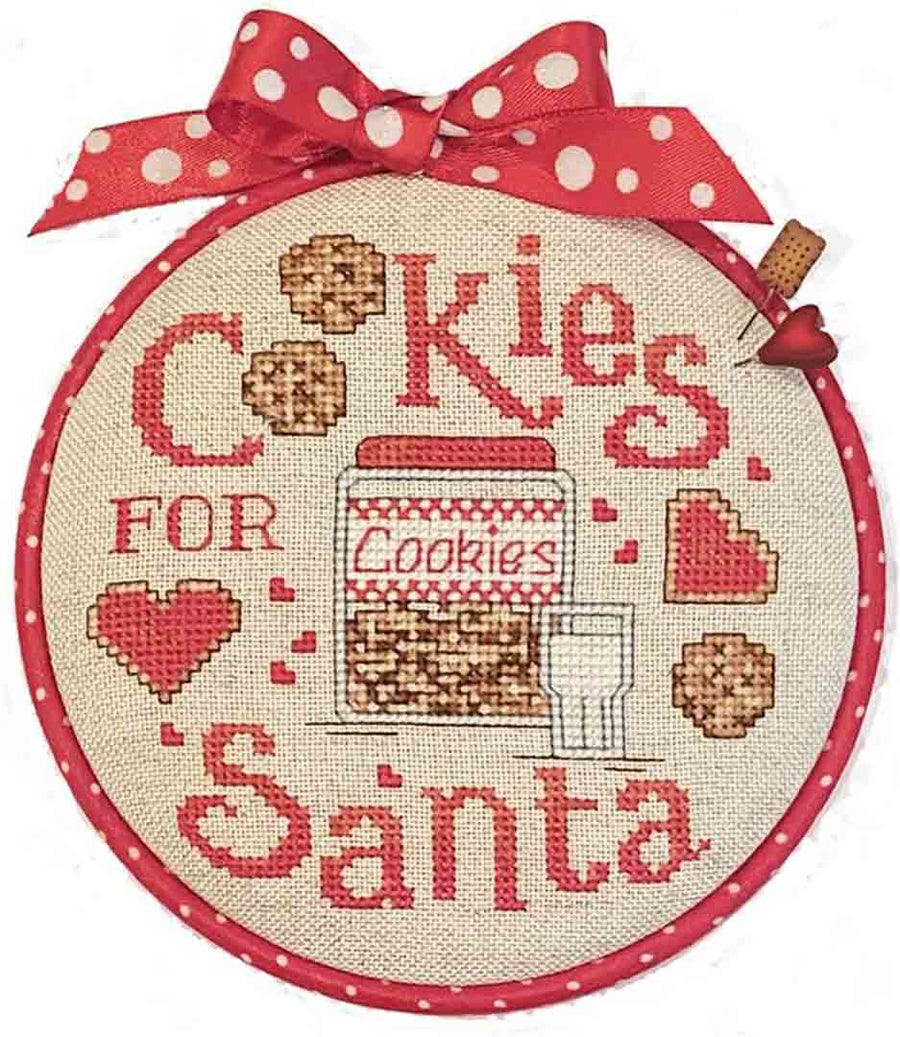 A stitched preview of the counted cross stitch pattern Santa's Cookies by Sue Hillis