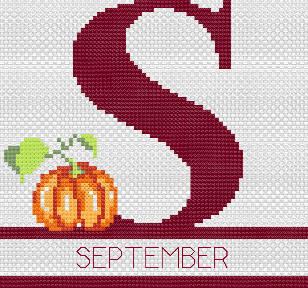 S if for September: Free Printable Counted Cross Stitch Pattern