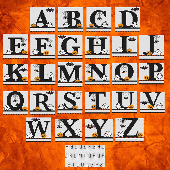 Spooky Monograms: Counted Cross Stitch Pattern