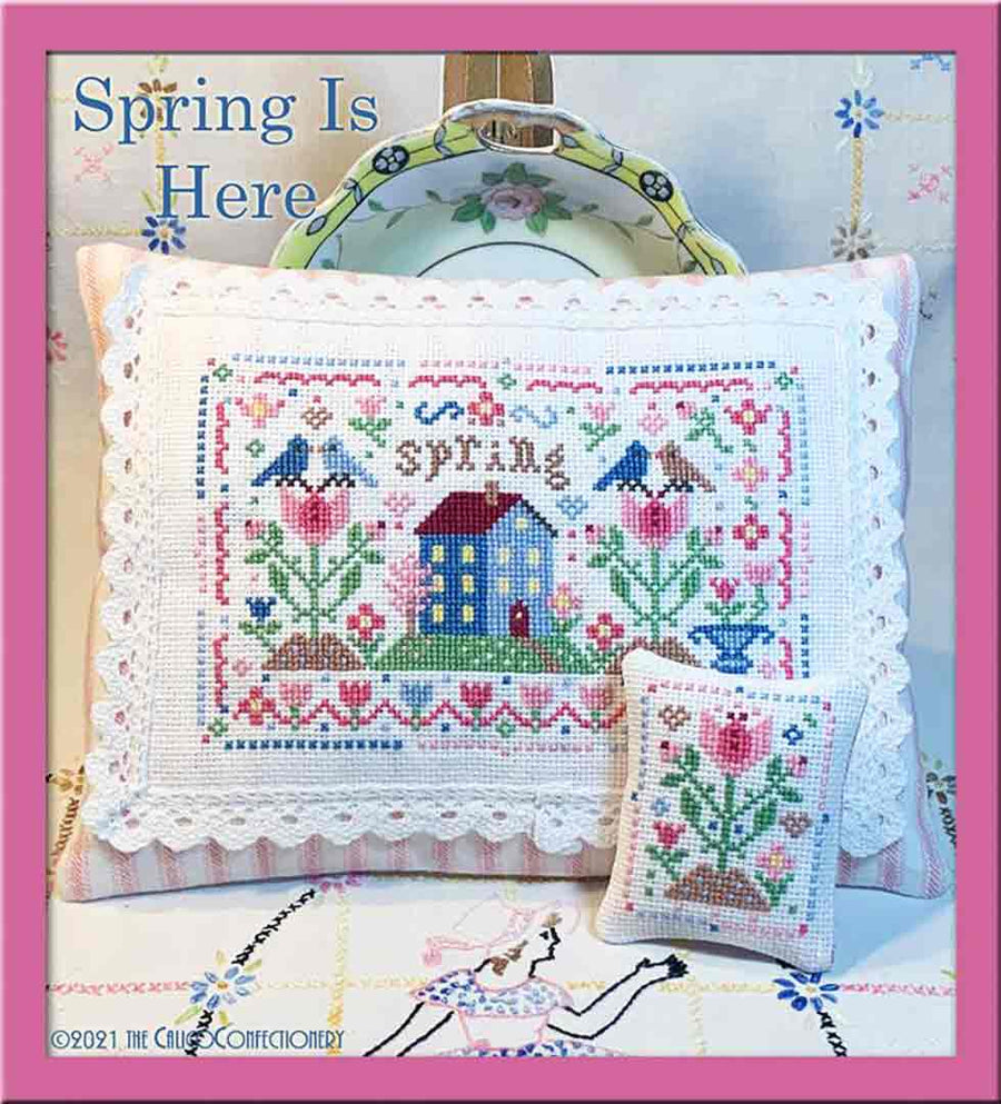 A stitched preview of the counted cross stitch pattern Spring Is Here by The Calico Confectionery