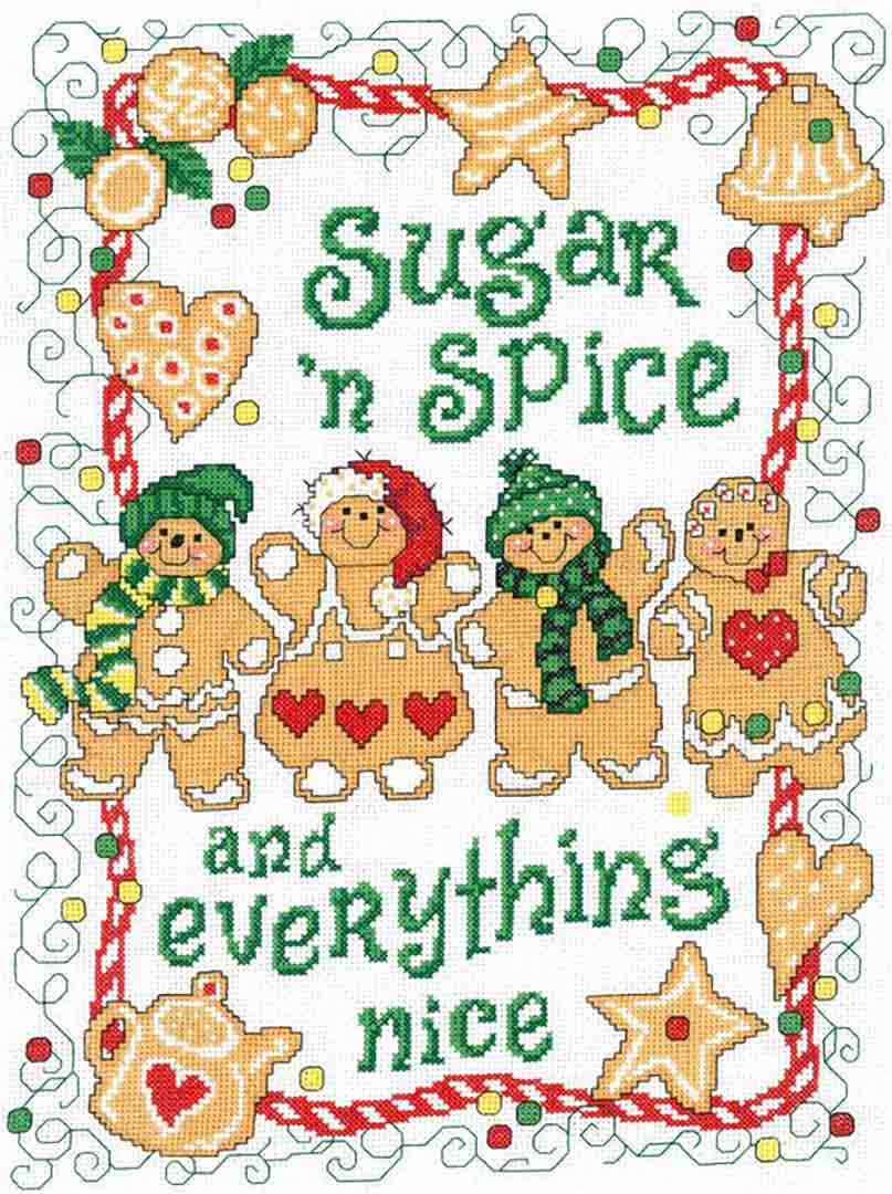 A stitched preview of the counted cross stitch pattern Sugar And Spice by Ursula Michael