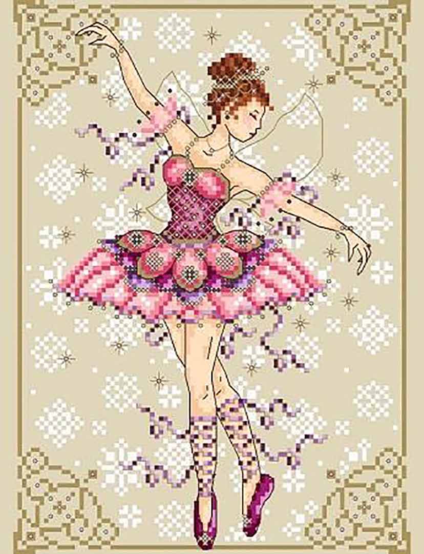 A stitched preview of the counted cross stitch pattern Sugarplum Fairy by Shannon Christine Designs