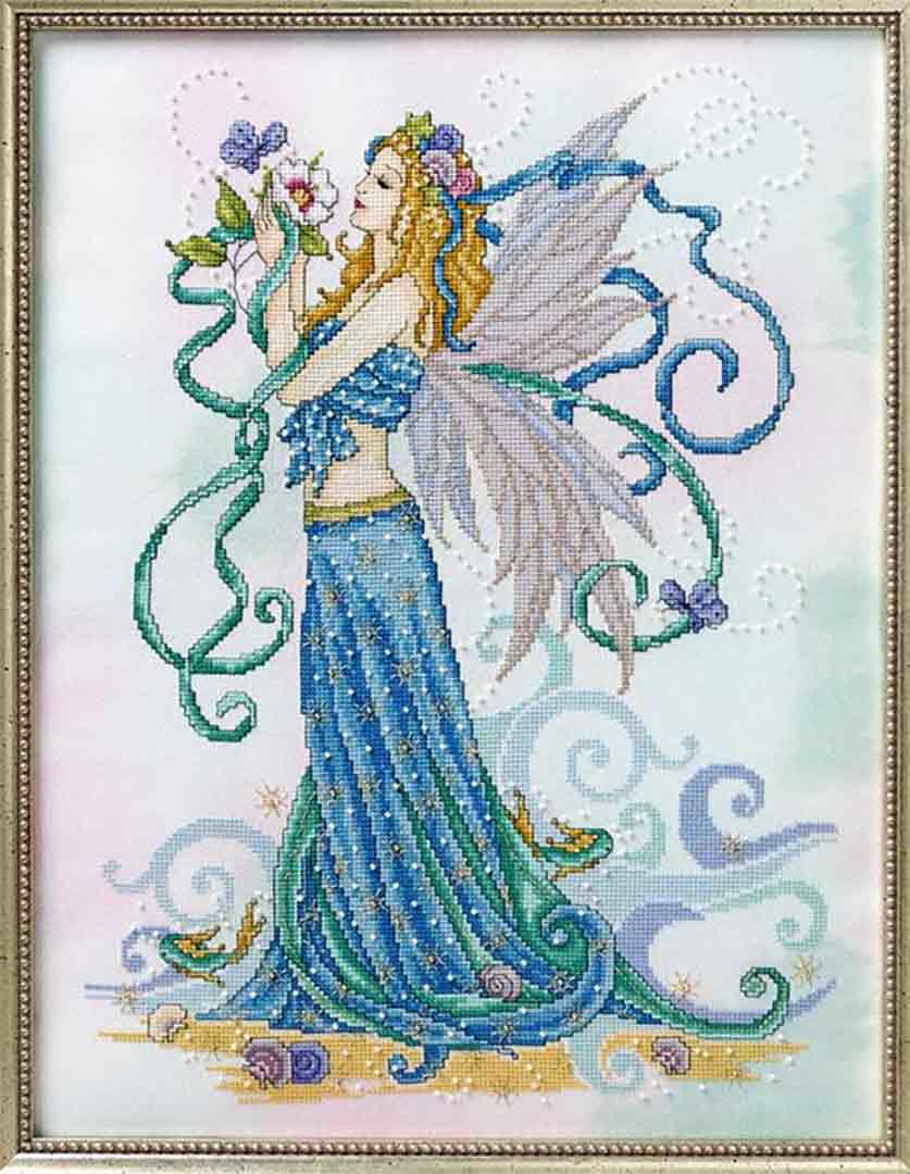 A stitched preview of the counted cross stitch pattern Summer Fairy by Joan A Elliott