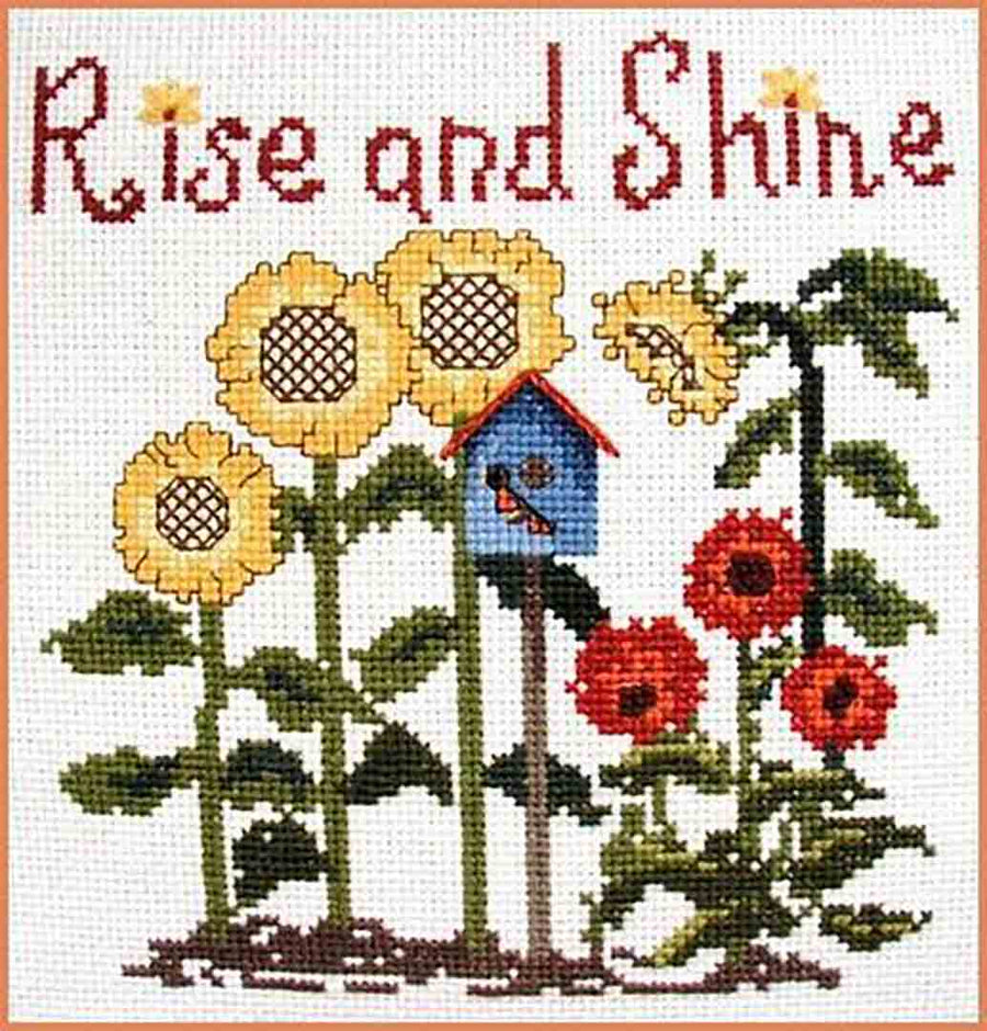 A stitched preview of the counted cross stitch pattern by Summer Morning by Janis Lockhart