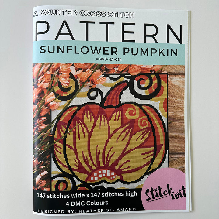 Sunflower Pumpkin: Counted Cross Stitch Pattern and Kit