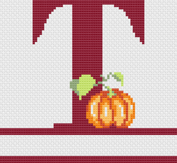 Pumpkin Monograms: Counted Cross Stitch Pattern