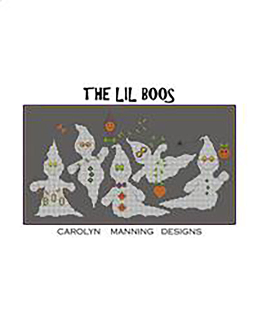 A stitched preview of the counted cross stitch pattern The Lil Boos Two by Carolyn Manning Designs
