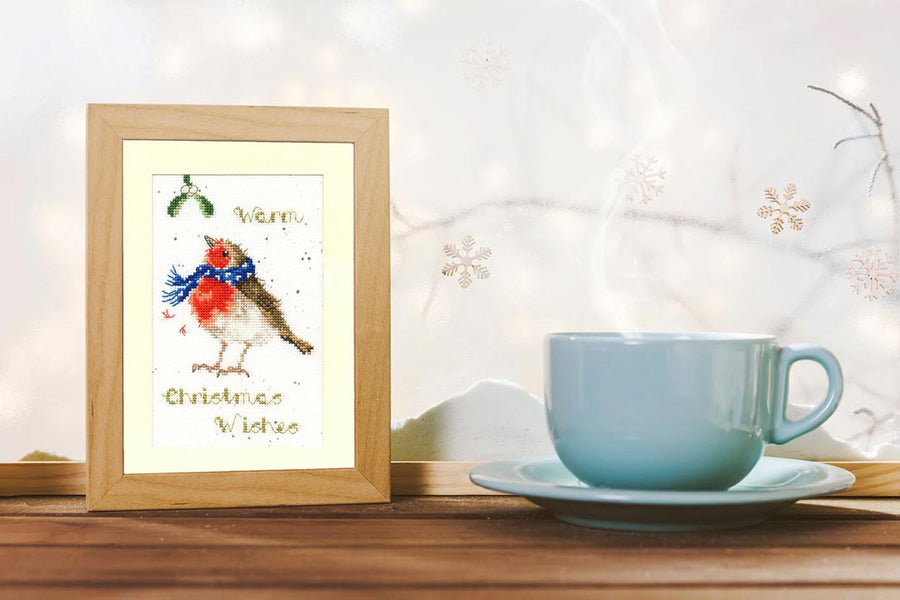 Stitched preview of Christmas Card - Warm Wishes Counted Cross Stitch Kit